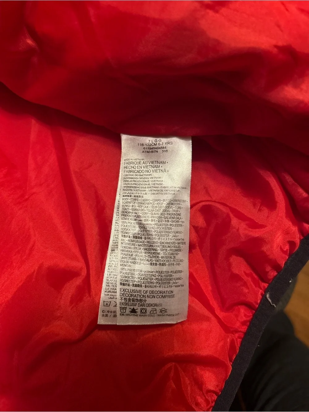 Nike Kids Navy Puffer Jacket with Red Accents